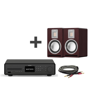Sonoro Set MAESTRO Quantum + Audiovector QR1 walnuss (schwarz (matt) - schwarz) CD-Receiver